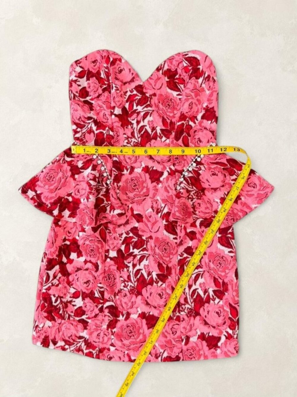ZARA NWT Pink Floral Strapless Dress - Medium - Picture 5 of 7